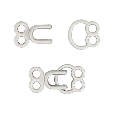 Крючки пришивные декоративные 12х22 мм, nickel, серебро, никель, 12 шт