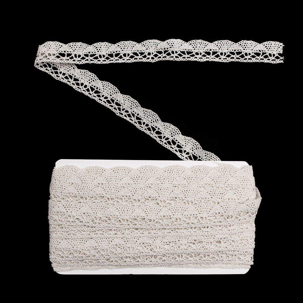 Кружево вязаное (тесьма) хлопковое 20 мм / 9.14 метров, бежевый