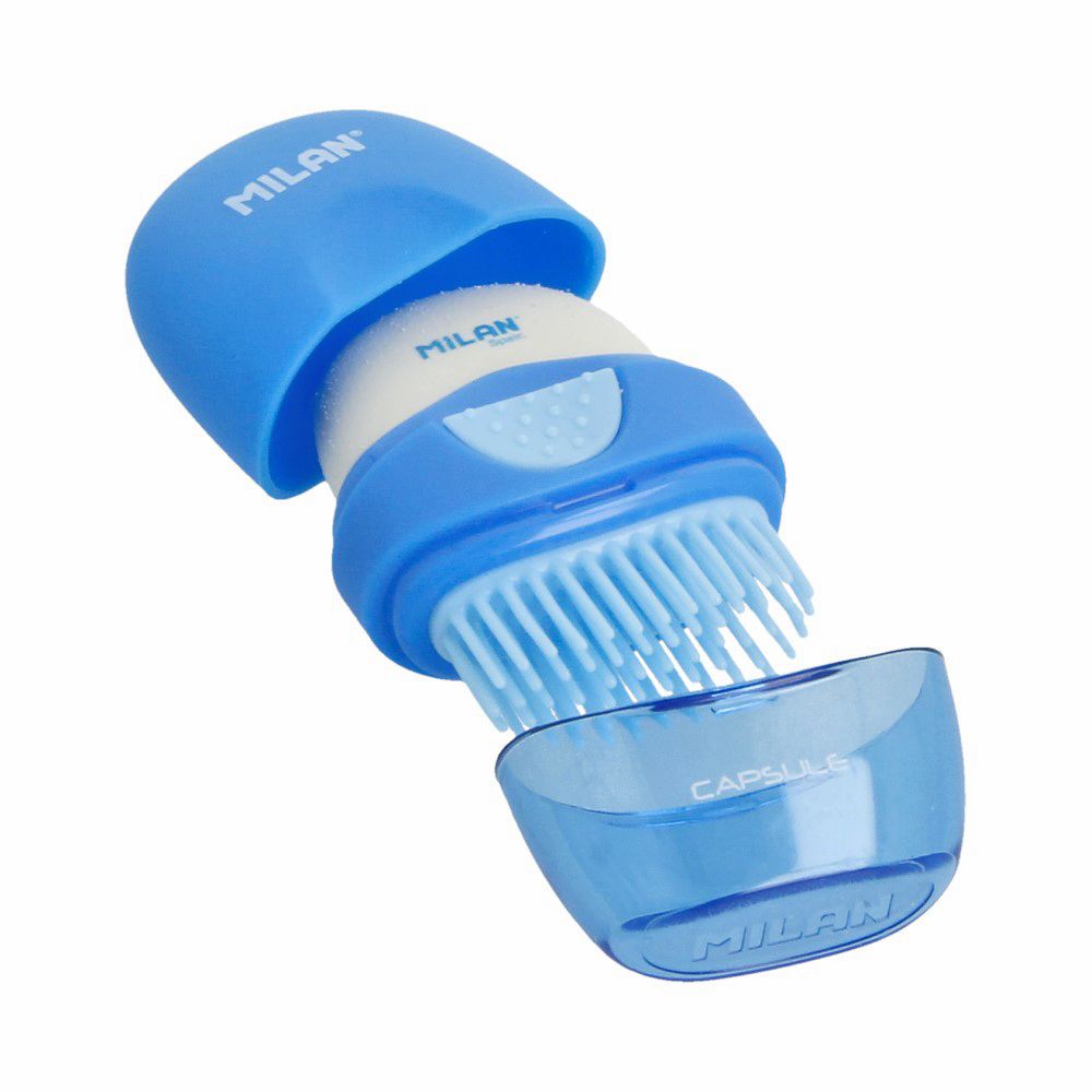 Ластик с щеточкой Capsule овальный 53х35х18 мм, 16 шт, 4900116 ассорти, Milan