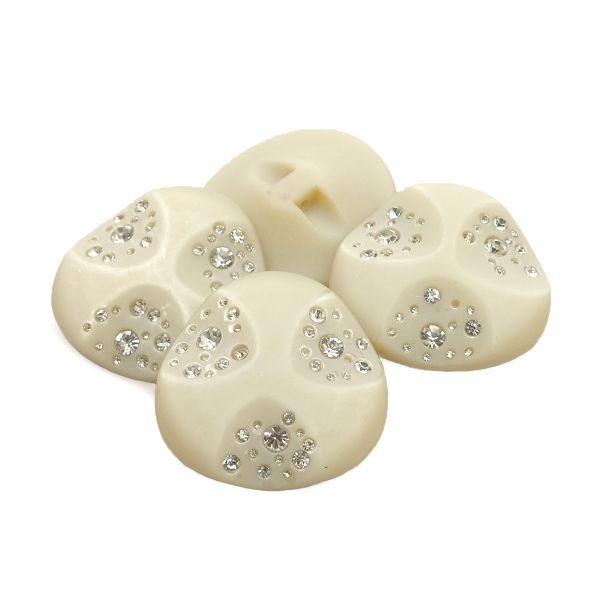 Пуговицы на ножке пальтовые со стразом (пластик) 676415 (опал), 4 шт