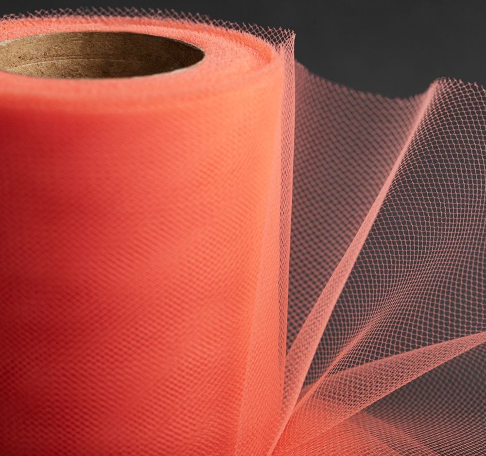 Фатин на шпульке средней жесткости, 100% нейлон, 150 мм, 04 персиковый, 22,86м, Gamma FTN/R