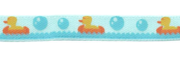 Лента атласная с рисунком 6.0 мм / 22.8±1 метра, D4/010 уточка/голубой, Gamma ALP-063