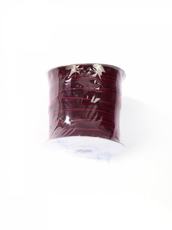 Лента бархатная (тесьма) 10.0 мм / 22.86±1 метров, арт.10VR44 нейлон цв.бордо