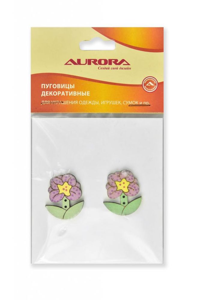 Украшения декоративные пуговицы Aurora (цветы), Aurora, 1 шт, AU-B46037