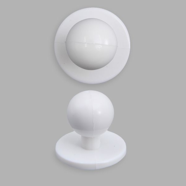 Пуговицы Пукли для поварских курток 12 шт, 10мм (d основания=18мм, h=16мм) (белый)