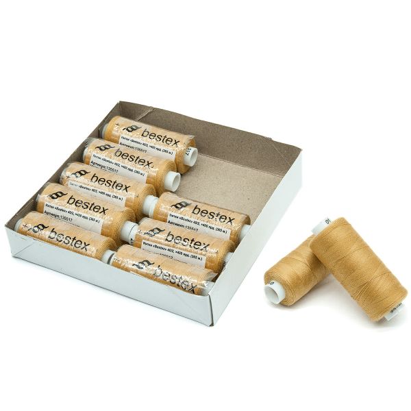 Нитки швейные бытовые Bestex 40/2, 365 м (400 ярд) / 10 кат., 017 пастельно-горчичный