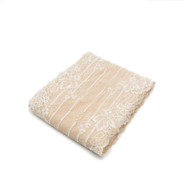 Кружево бельевое эластичное 185 мм / 10 м, бежевый