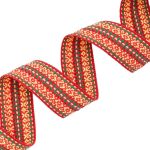 Лента (тесьма) жаккардовая 30.0 мм / 25±1 метров, х/б рис. 9871, красный/желтый/зеленый, С3881Г17
