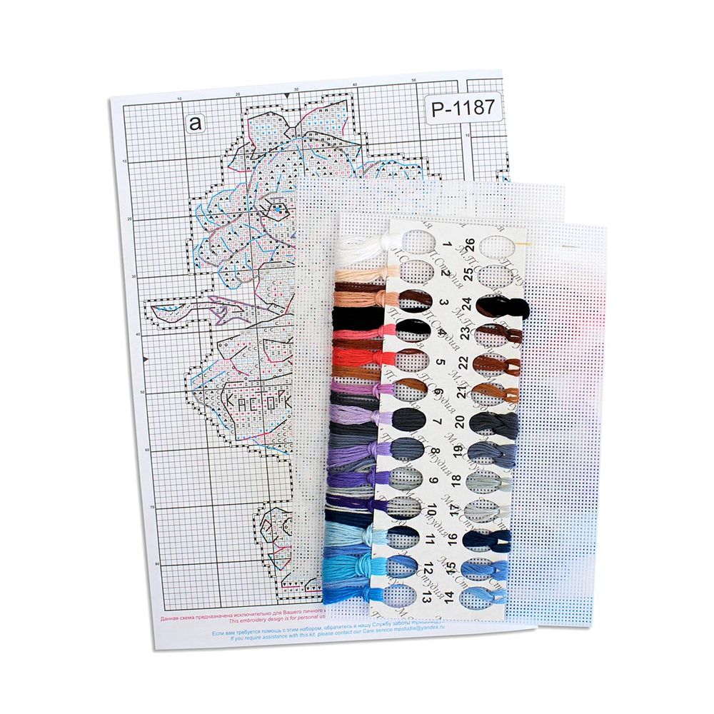 Набор для вышивания нитками МП Студия, на пластиковой канве Мальвина 16х10 см