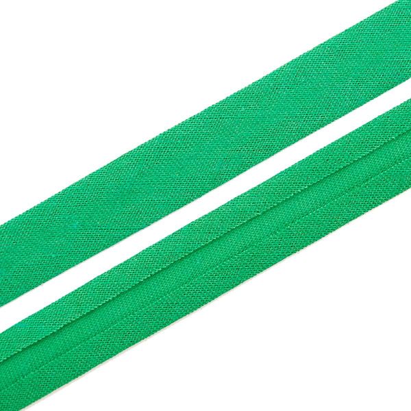 Косая бейка хлопковая 15 мм / 132±1 метра, ≈2.48 г/м², 071 изумрудный