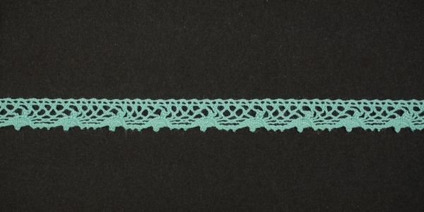 Кружево вязаное (тесьма) 8 мм, цв.мятный, Alfa, 25 метров, AF-352-075