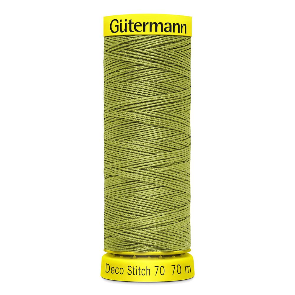 Нитки отделочные Gutermann Deco Stitch 70, 70м, 582 зеленая горчица, 5 катушек