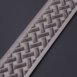 Лента (тесьма) жаккардовая 35.0 мм / 10±0.5 метров, бордюр Плетеный орнамент 35274 V4 серый