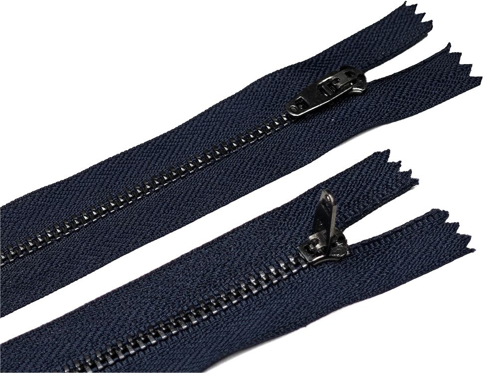 Молния металл (цв.SBS) джинсовая Т4 (4 мм) 1 зам., н/раз., 20 см, S-169 т.синий (звено: т.никель), уп.100 шт