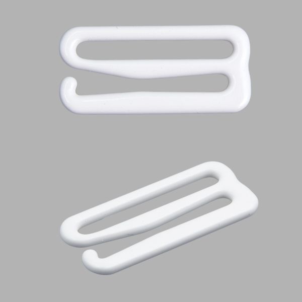 Крючки для бюстгальтера металл 20.0 мм белый, 100 шт