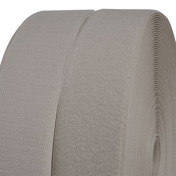 Лента контактная липучка (велкро) пришивная 50 мм / 25 метров, F307 св.бежевый, ПАРА (крючок+петля), качество 