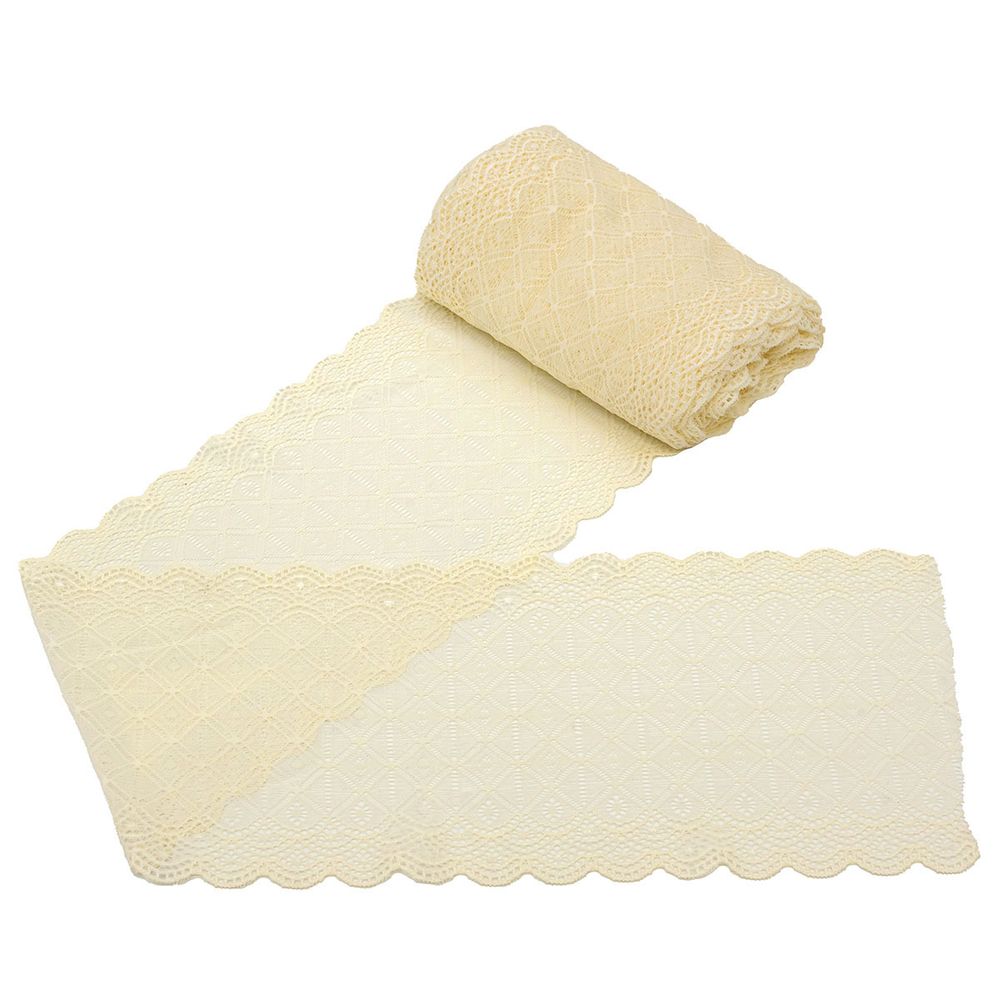 Кружево бельевое эластичное 190 мм / 13.72 м, 102 молочный