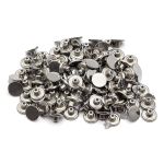 Пуговицы джинсовые ⌀17 мм, фиксированная ножка, гладкая, никель, ≈100 шт, New Star