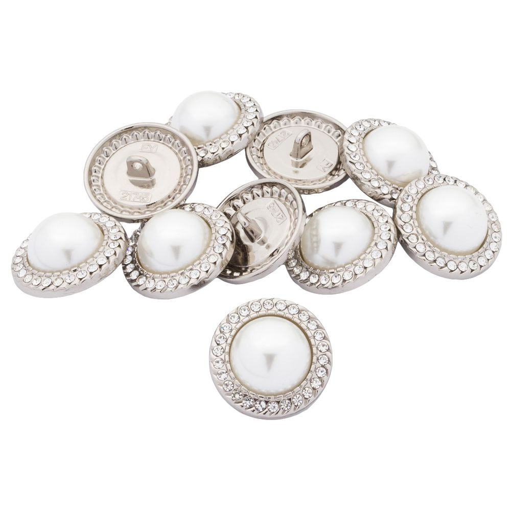 Пуговицы на ножке 36L=23 мм, металл, Silver (серебристый), 10 шт, MP15