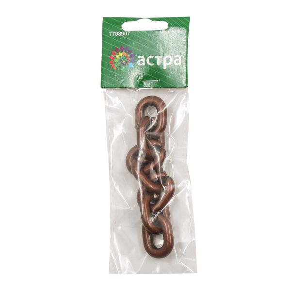 Цепь пластик 10 см, размер звена 24х17 мм, медь