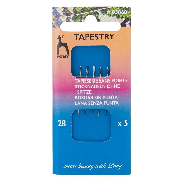 Иглы ручные гобеленовые с золотым ушком №28, 5 шт, Pony Tapestry, 05868