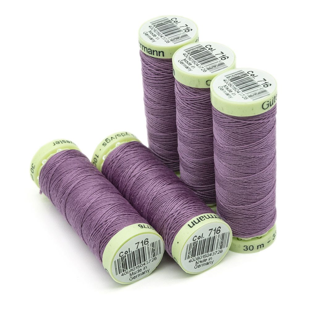 Нитки отделочные Gutermann Top Stitch, 30м, 716 сиренево-розовый, 5 катушек