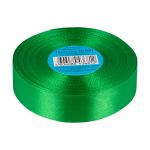 Лента атласная 1-сторонняя 25.0 мм / 33±2 метра, №090 ярко-зеленый, в термоплёнке, Gamma