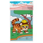 Набор для раскрашивания цветным песком 16.5х23 см, №28 Тигренок, Hobbius SPT-01