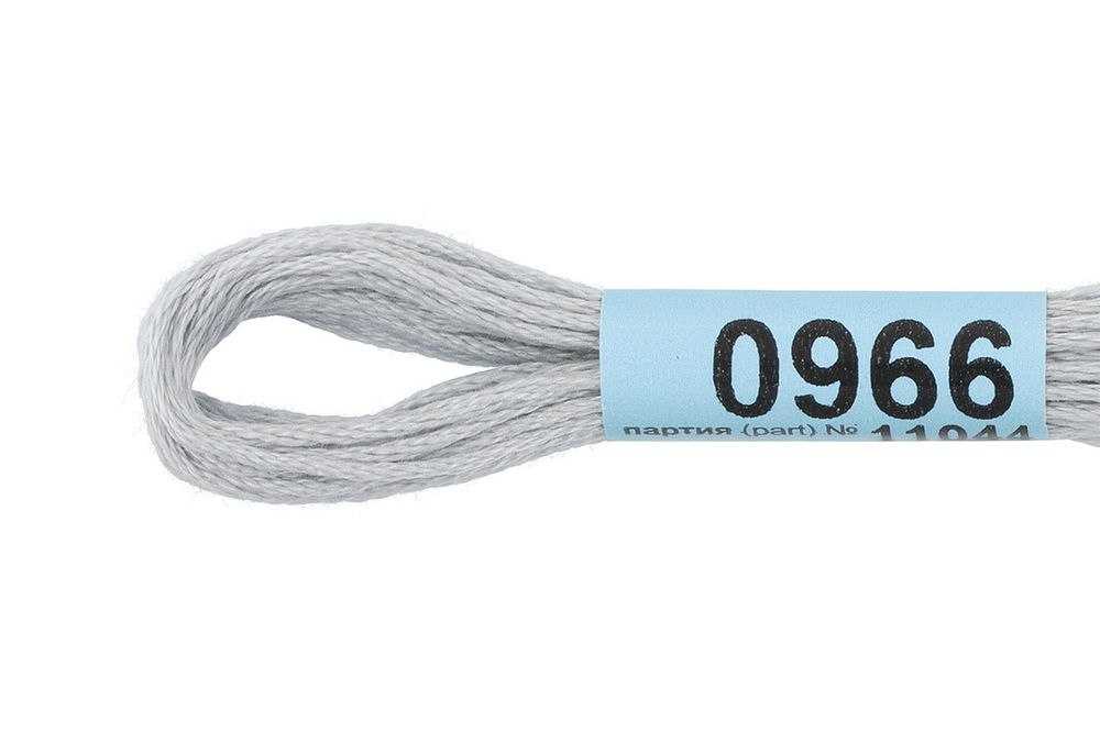 Мулине Gamma 100% хлопок, цв.0966 бл.серый, 24 мотка по 8 метров