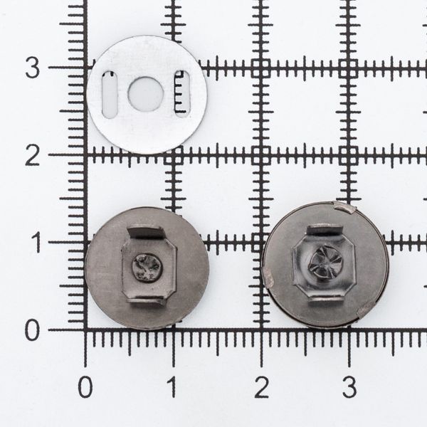 Кнопка магнитная металл ⌀14.0 мм, чер.никель, 20 шт, S090664