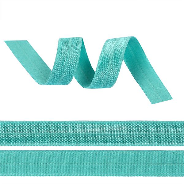 Резинка бельевая (окантовочная) блестящая 15.0 мм / 50 метров, F251 св.бирюзовый