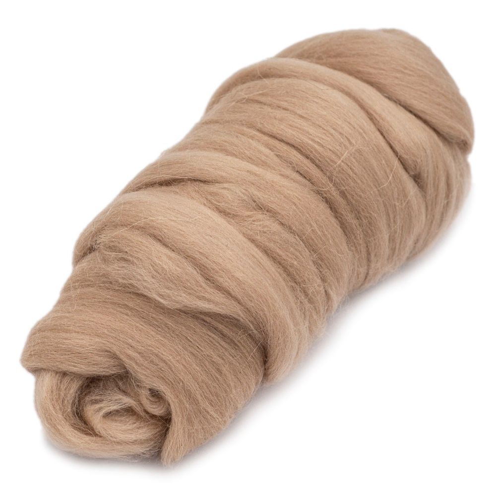 Шерсть для валяния Камтекс Лента для валяния п/тонкая 1х50 г, (25-28 мкр), 2.1 м, 006 св.бежевый, 614644-7