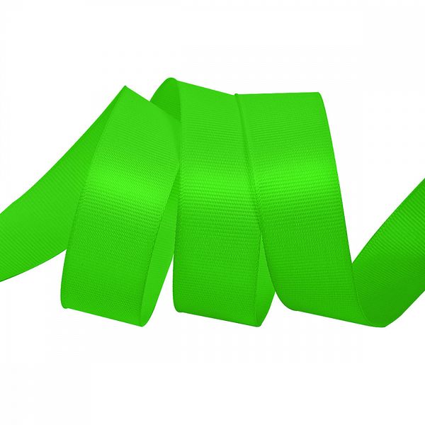 Лента репсовая (в рубчик) 25.0 мм цв. 579 ярк.зеленый уп.22.86м (±1м)