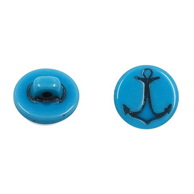 Пуговицы на ножке (3.00-1096-15) Якорь (голубой), Б65, 50 шт