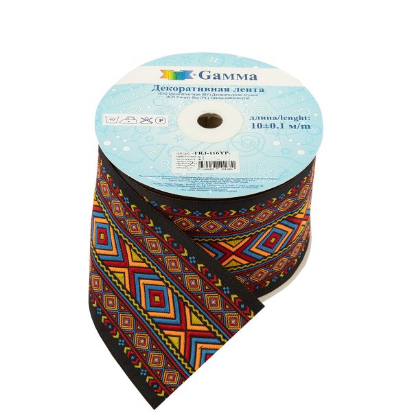 Лента (тесьма) жаккардовая 70.0 мм / 10±0.5 метров, 2, Gamma TRJ-116YP