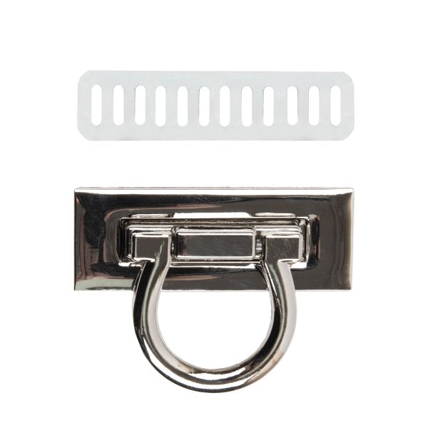 Замок для сумки 17х46 мм, 5 шт, под никель, Gamma LBZ-17N