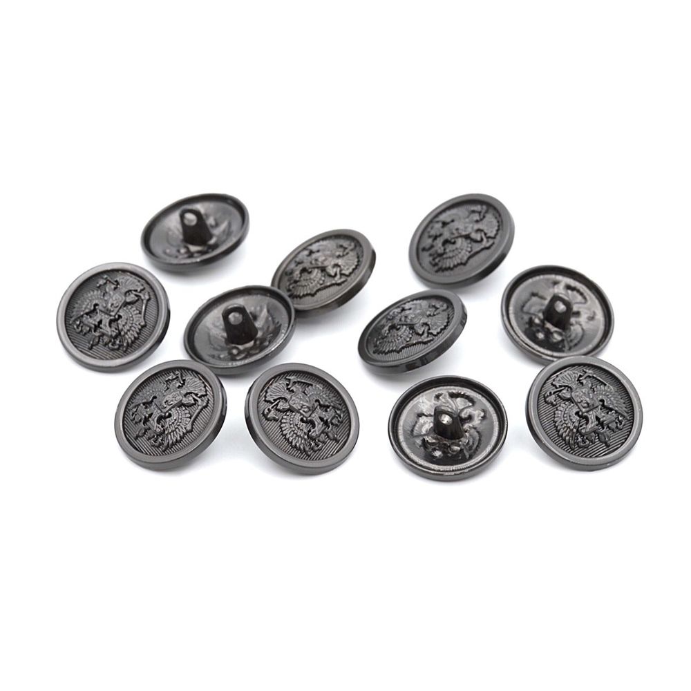 Пуговицы на ножке 32L (20мм), металл (m.nickel (матовый черный никель)), 12 шт, ME354