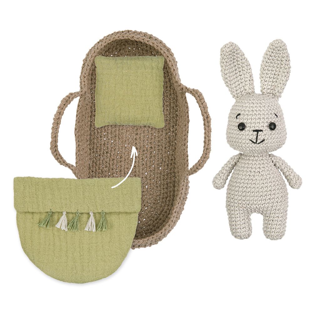 Набор для вязания игрушки Зайка в люльке 16 см, Miadolla AMG-0114