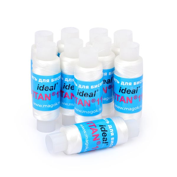 Нить для бисера Titan-110, 10 кат. по 110 метров, цв.белый, Ideal