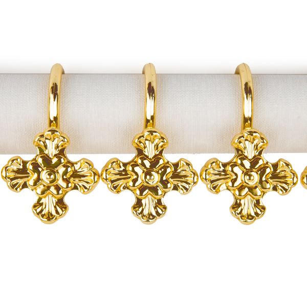 Крючки шторные для карниза навесные ⌀6 мм, 10 шт, 01 золото, Sofi H30