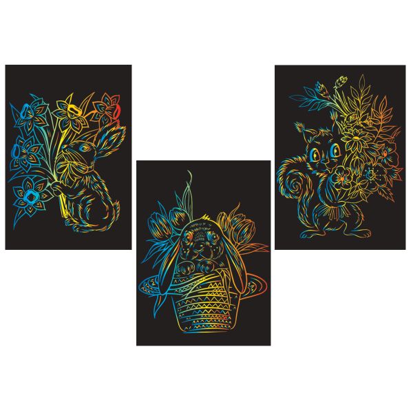 Набор для творчества Гравюра мини Тебе букетик! (мульти), 10х15 см, 1х3 шт, Hobbius GHPM-04