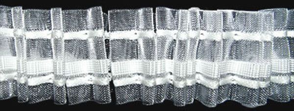 Лента (тесьма) шторная: сборка бантовая (1:3) 40 мм / 50 метров, прозрачный, Blitz T795B