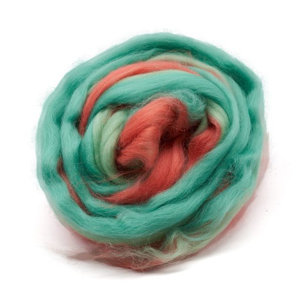 Шерсть для валяния Камтекс Лента для валяния п/тонкая 1х50 г, (25-28 мкр), 2.1 м, меланж 2 401, 618790-10