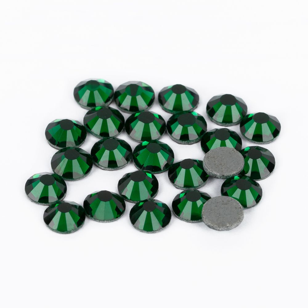 Стразы клеевые стекло 4.7 мм, 5х24 шт, SS20 №10 изумрудный (Emerald), Zlatka ZRTG-2024
