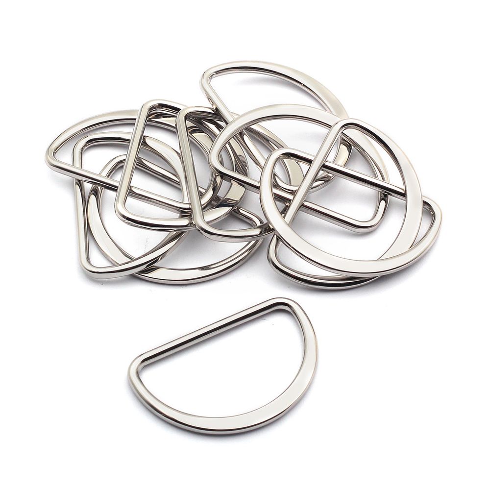 Полукольцо литое металл внутр. 40 мм (внешн. 46х31 мм), плоское, 10 шт, никель ГР, 6892