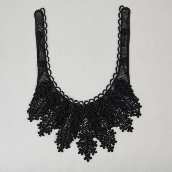 Пришивная кружевная вставка 250 мм, гипюр, 10 шт, Турция, черный, Gamma GIC-27-02 черный