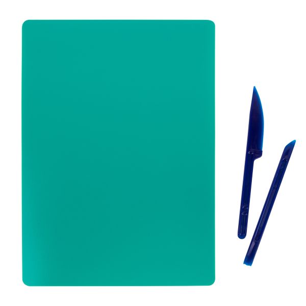 Доска для лепки гибкая со стеками, зеленый, Лео LPDS-A5