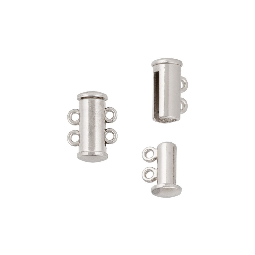 Замок-слайдер магнитный для украшений 10х14 мм, 10 шт (5х2 шт), 01 под серебро, Zlatka FMK-M06