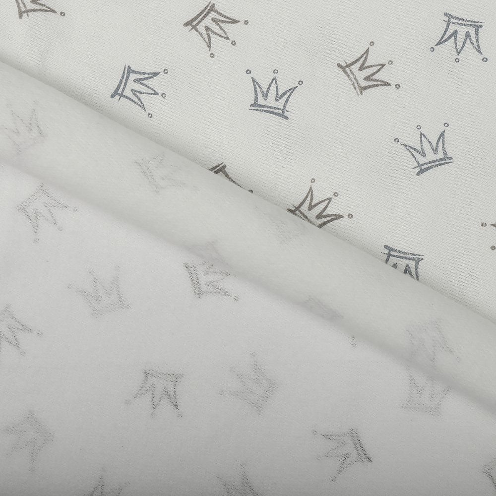 Футер 2-нитка начес 190 г/м², 100-100 см / 6 метров, N-ДЛ190-02, цв.бел/серый