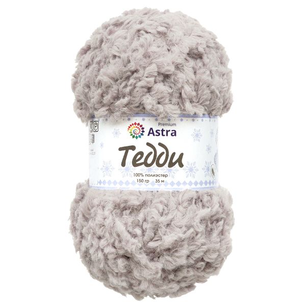 Пряжа Astra Premium (Астра Премиум) Тедди букле / уп.1 мот. по 150 г, 35 м, 01 серый